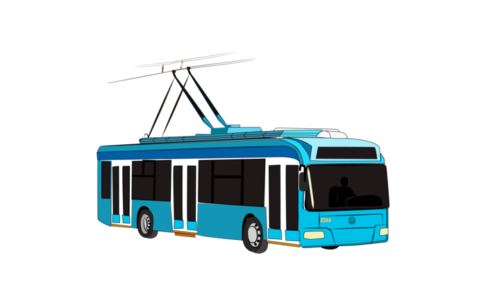 Trolleybus Png Isolated Transparent Picture (teal, black)