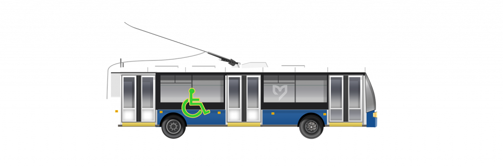 Trolleybus Transparent Isolated Background (black, gray, silver)