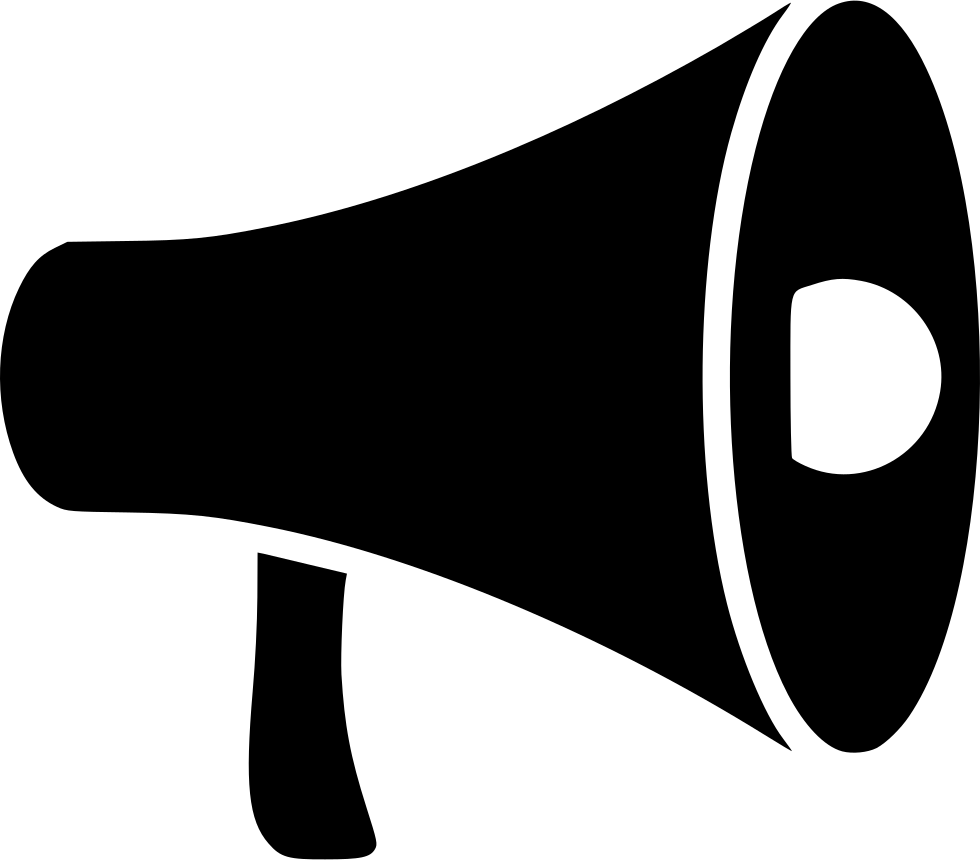 Promote Megaphone Png Image (black, white)