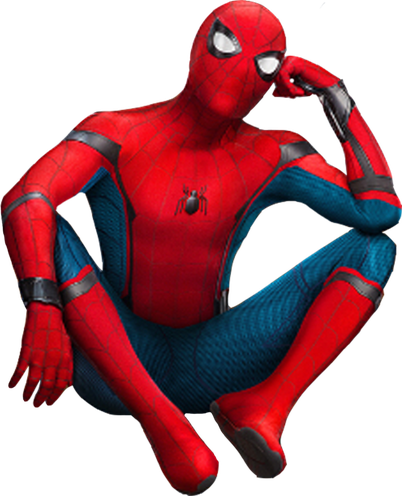 Iron Spiderman Transparent Background (black)