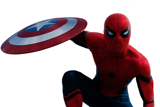 Iron Spiderman Transparent Png (black)