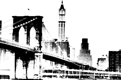 Brooklyn Bridge Transparent Png (white, black)