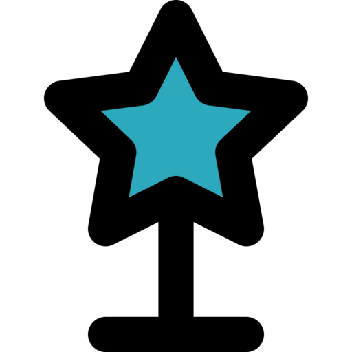 Trophy Star Free Png Icon Download (black, teal)