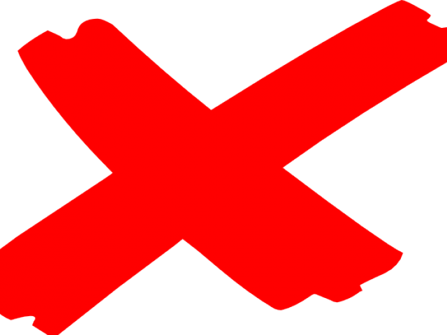 Cross Mark Transparent Background (black, red)