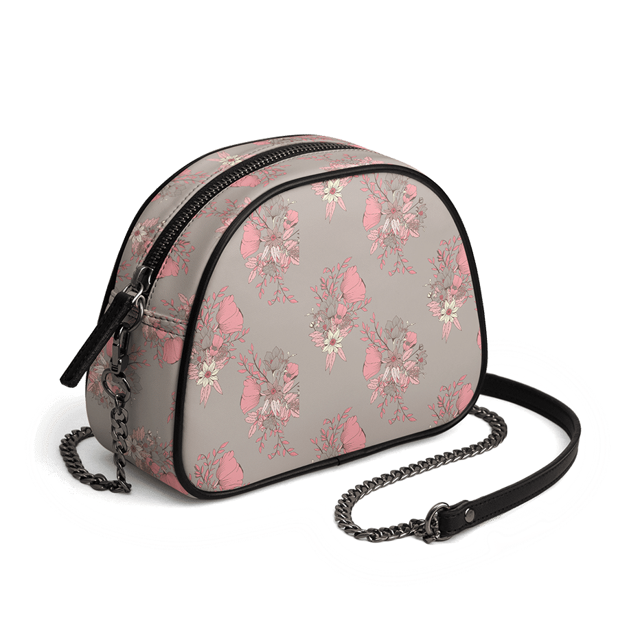 Crossbody Bag Png (gray, white, silver)