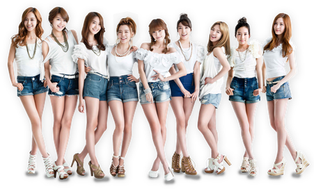 Group Girls Generation Png Clipart (black, white)