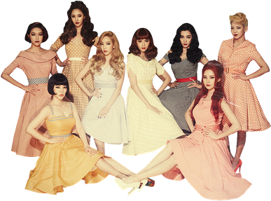 Group Girls Generation Png Image (black, beige)