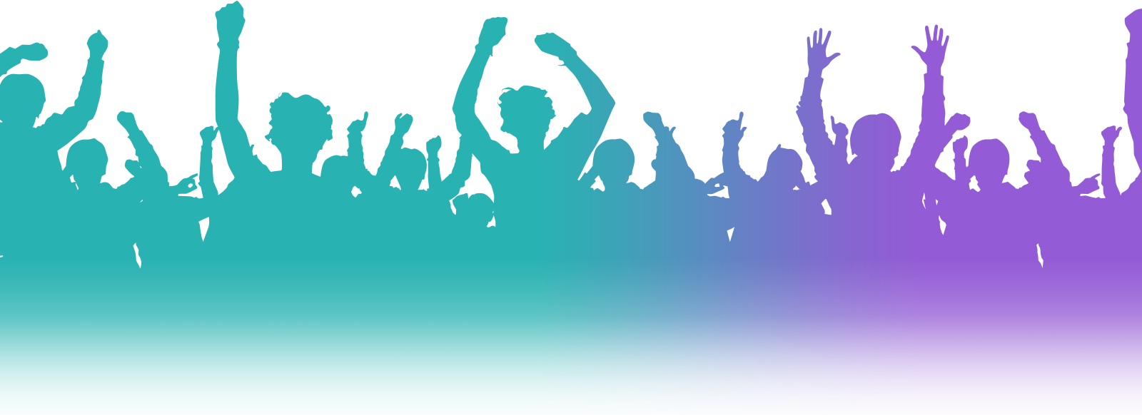 Crowd Png Clipart (gray, teal)