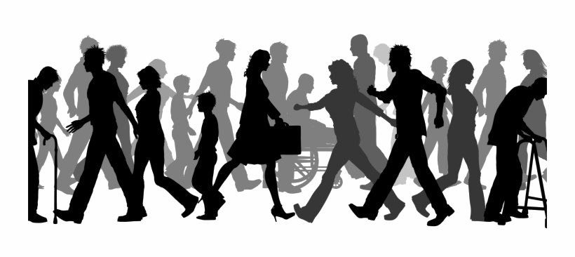 Crowd Png Image (black, gray, white)