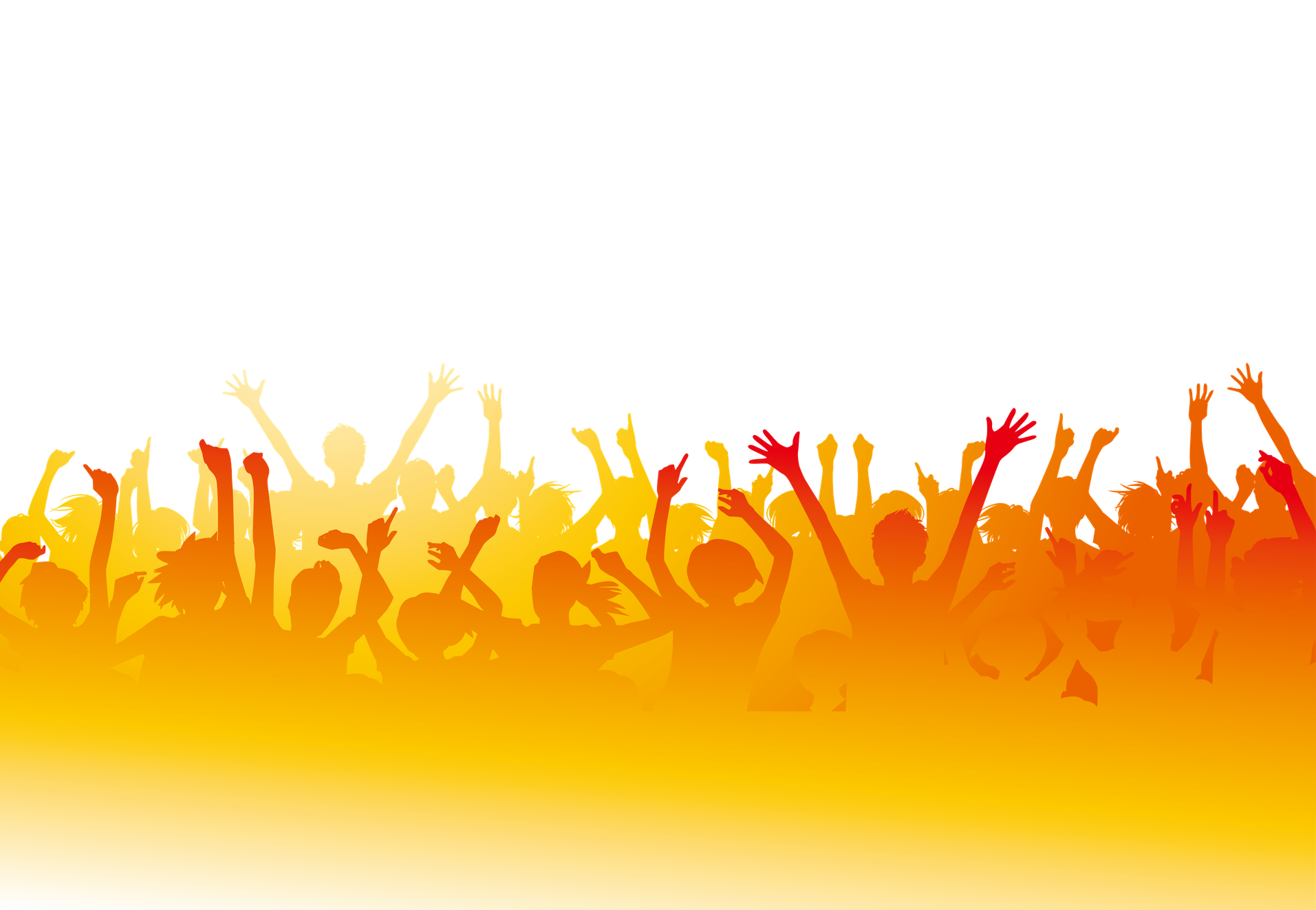 Crowd Png Isolated Clipart (orange, black, gold)