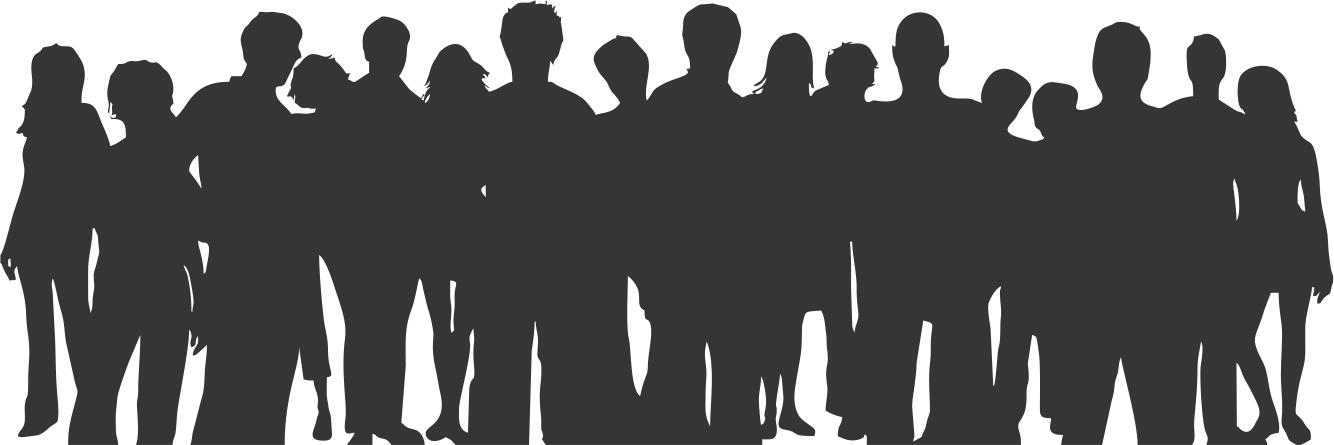 Crowd Silhouette Png Clipart (black, white)