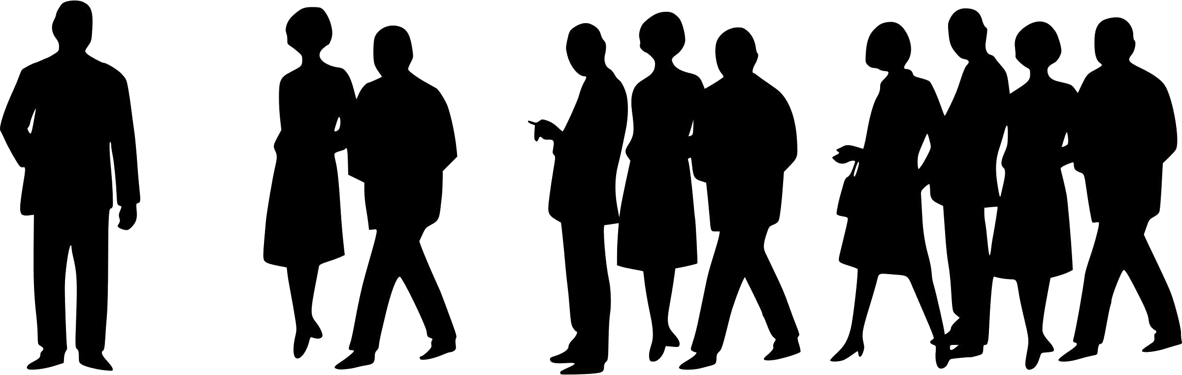 Crowd Silhouette Png Image File (black, white)