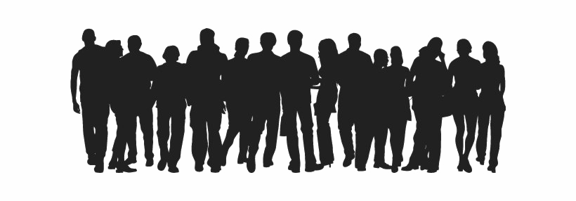 Crowd Silhouette Png Image (black, white)