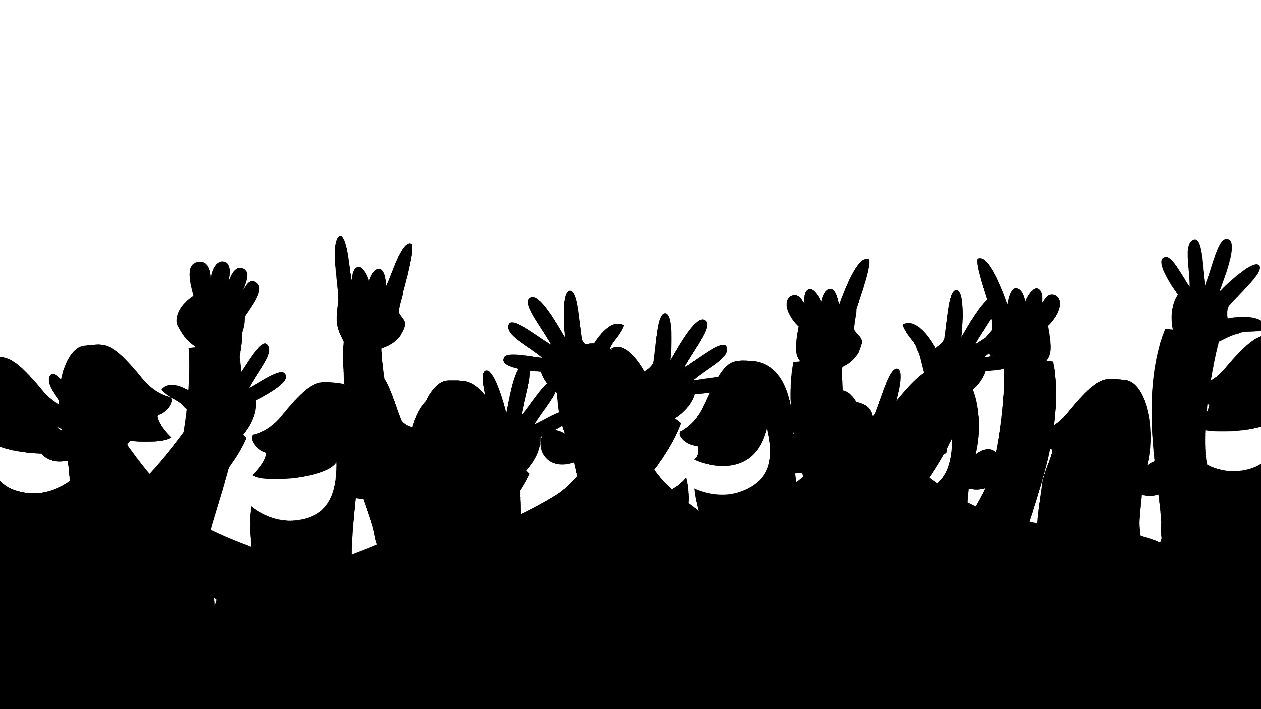 Crowd Silhouette Png Images (black, lavender, white)