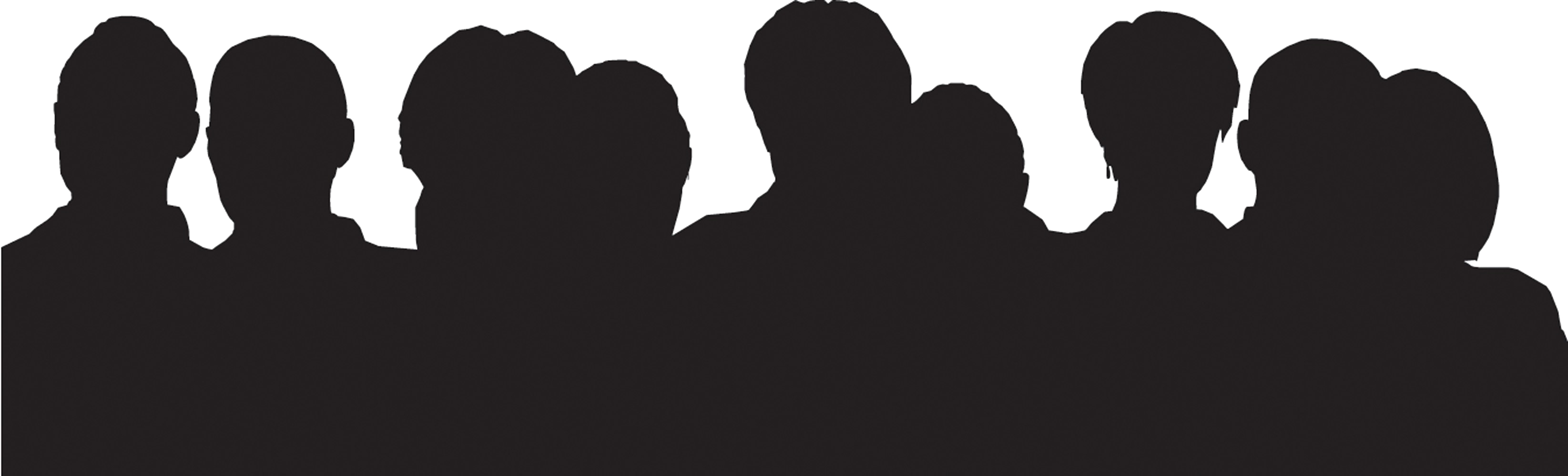 Crowd Silhouette Png Pic (black, white)