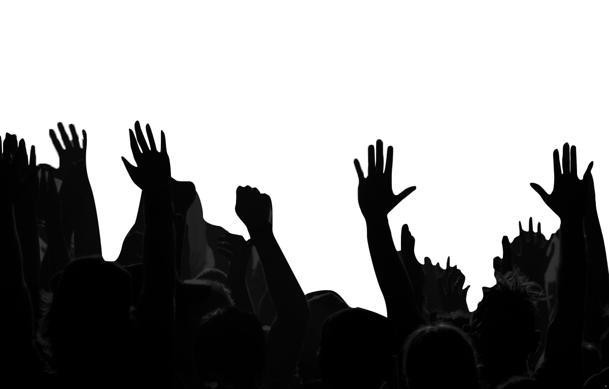 Crowd Silhouette Png Picture (black, white)