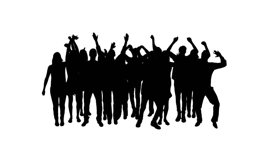 Crowd Silhouette Transparent (black, lavender, white)