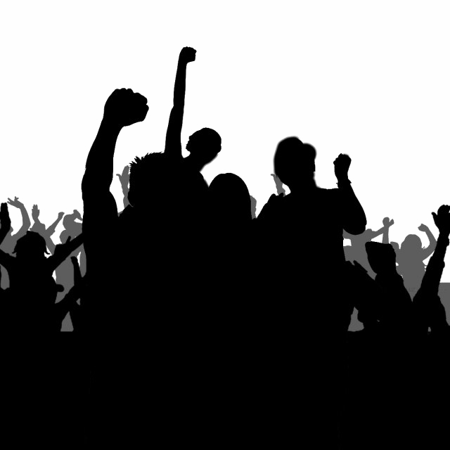 Crowd Silhouette (black, gray, white)