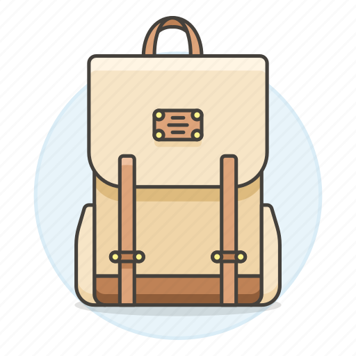 Brown Backpack Png File (white, beige, lavender, pink, gray)