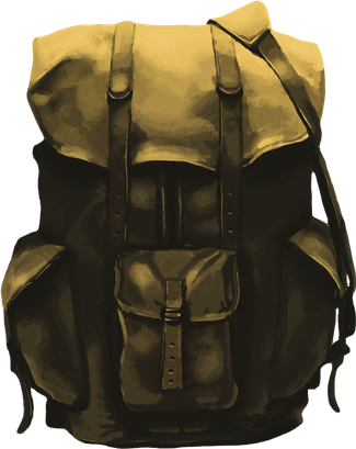 Brown Backpack Png Transparent (black)