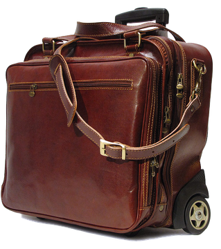 Brown Leather Briefcase Png File (maroon, black)