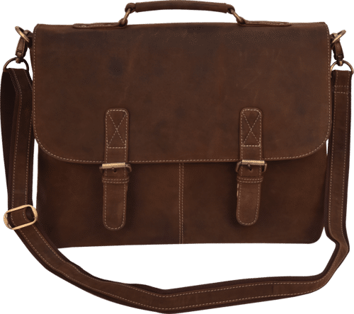 Brown Leather Briefcase Png Image (maroon, gray)