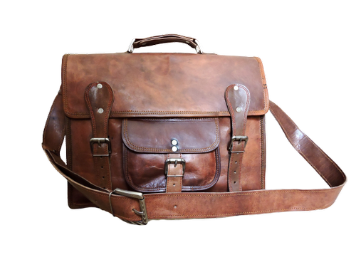 Brown Leather Briefcase Transparent Background (black)