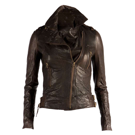 Brown Leather Jacket Png Clipart (black)