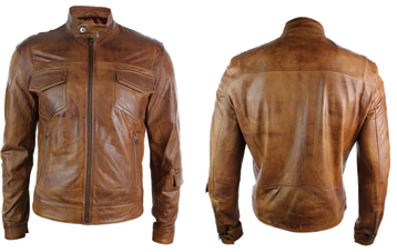 Brown Leather Jacket Png Image (white, indigo, black)