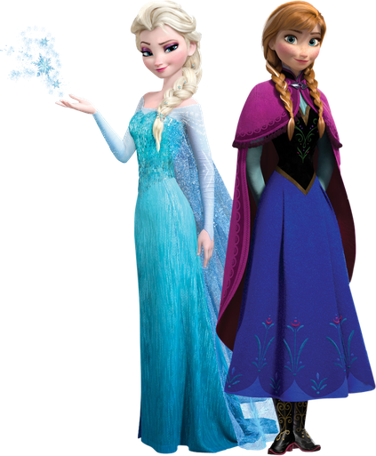 Frozen Anna Elsa Transparent Background (black, indigo)