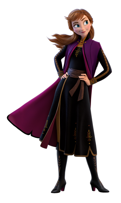 Frozen Anna Png Photo (black, maroon)