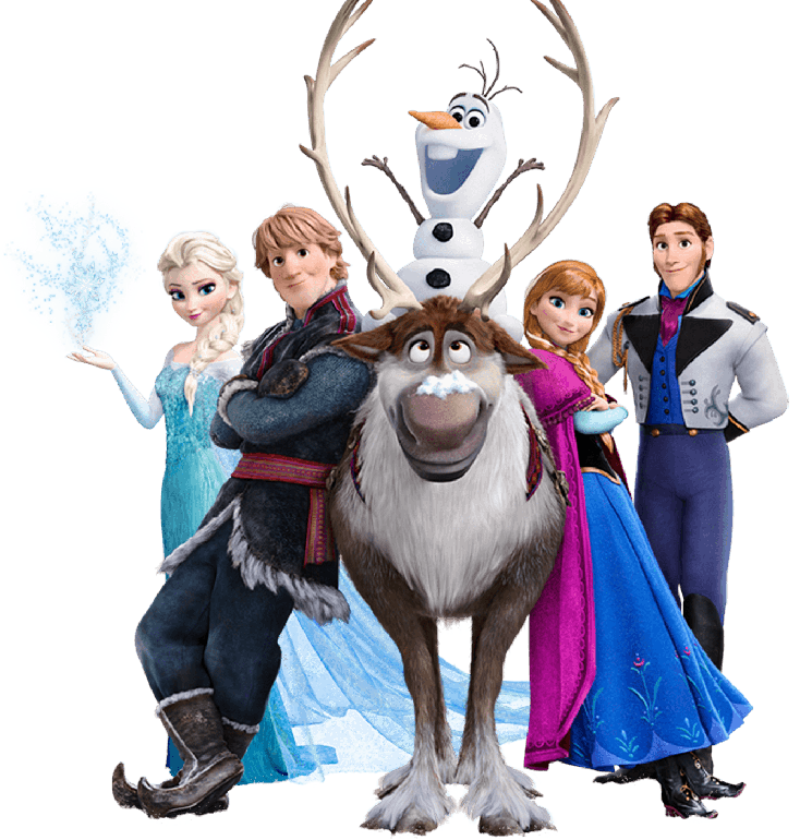 Frozen Characters Transparent Background (black, silver, gray)