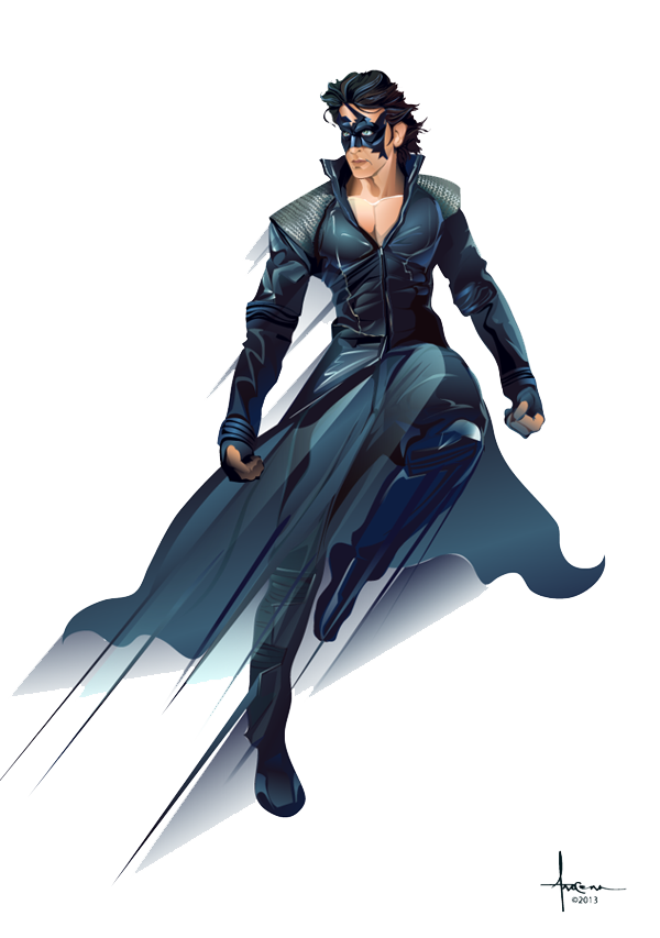 Krrish Png Image (white, teal)