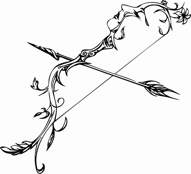 Arrow Bow Png Clipart (white)