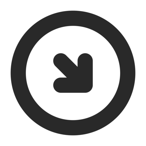 Arrow Bottom Right 5 Circle Free Png Icon (black)