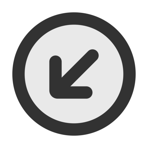 Arrow Down Left Circle Free Png Icon Download (black)