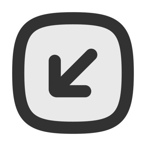 Arrow Down Left Square Free Png Icon (black)