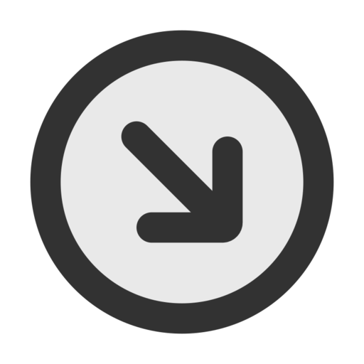 Arrow Down Right Circle Free Png Icon (black)