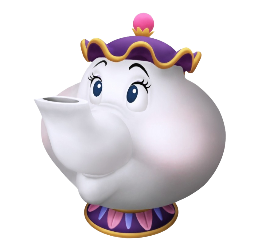 Mrs. Potts Beauty And The Beast Png (lavender, white, silver)