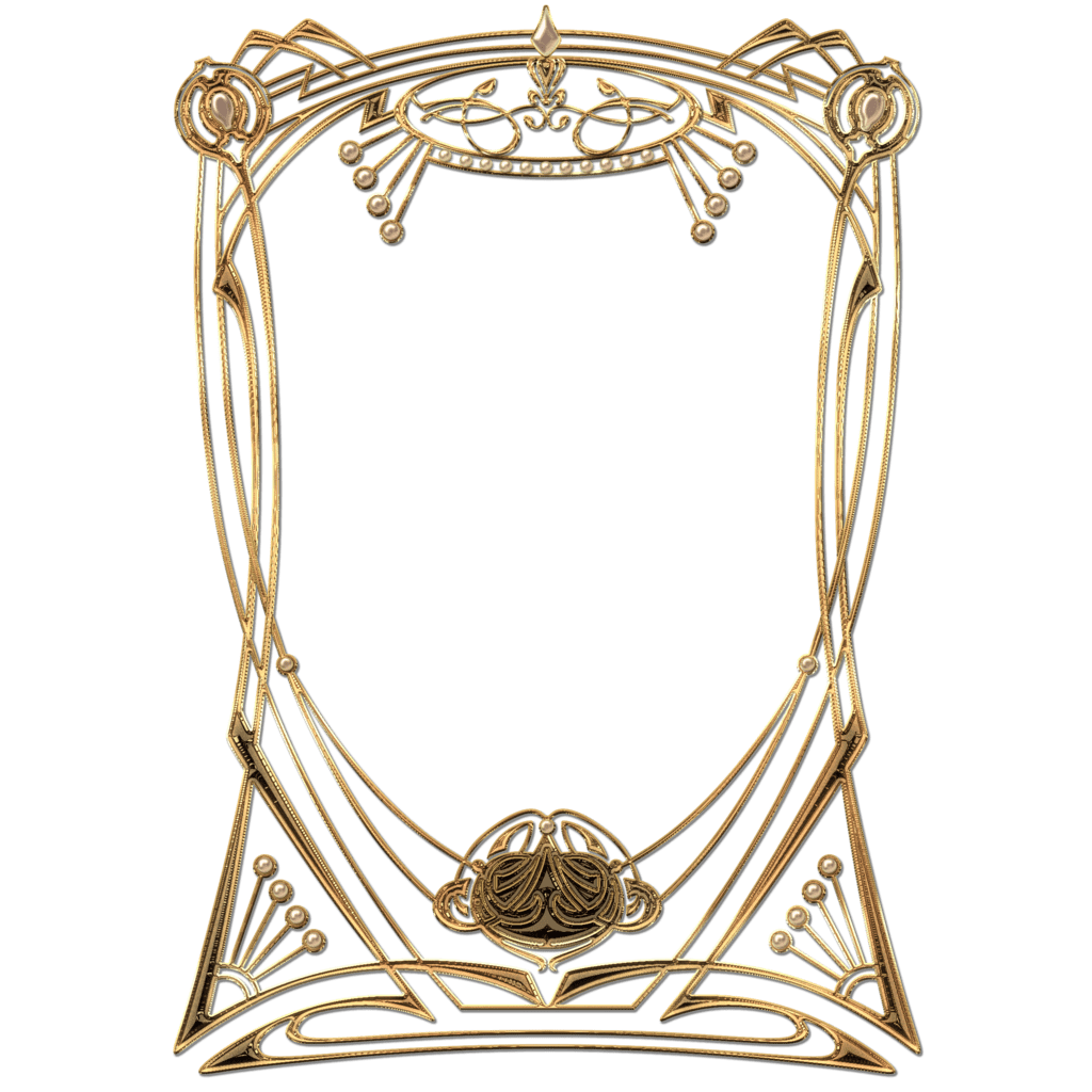 Art Deco Frame Png Isolated Photo (gray)