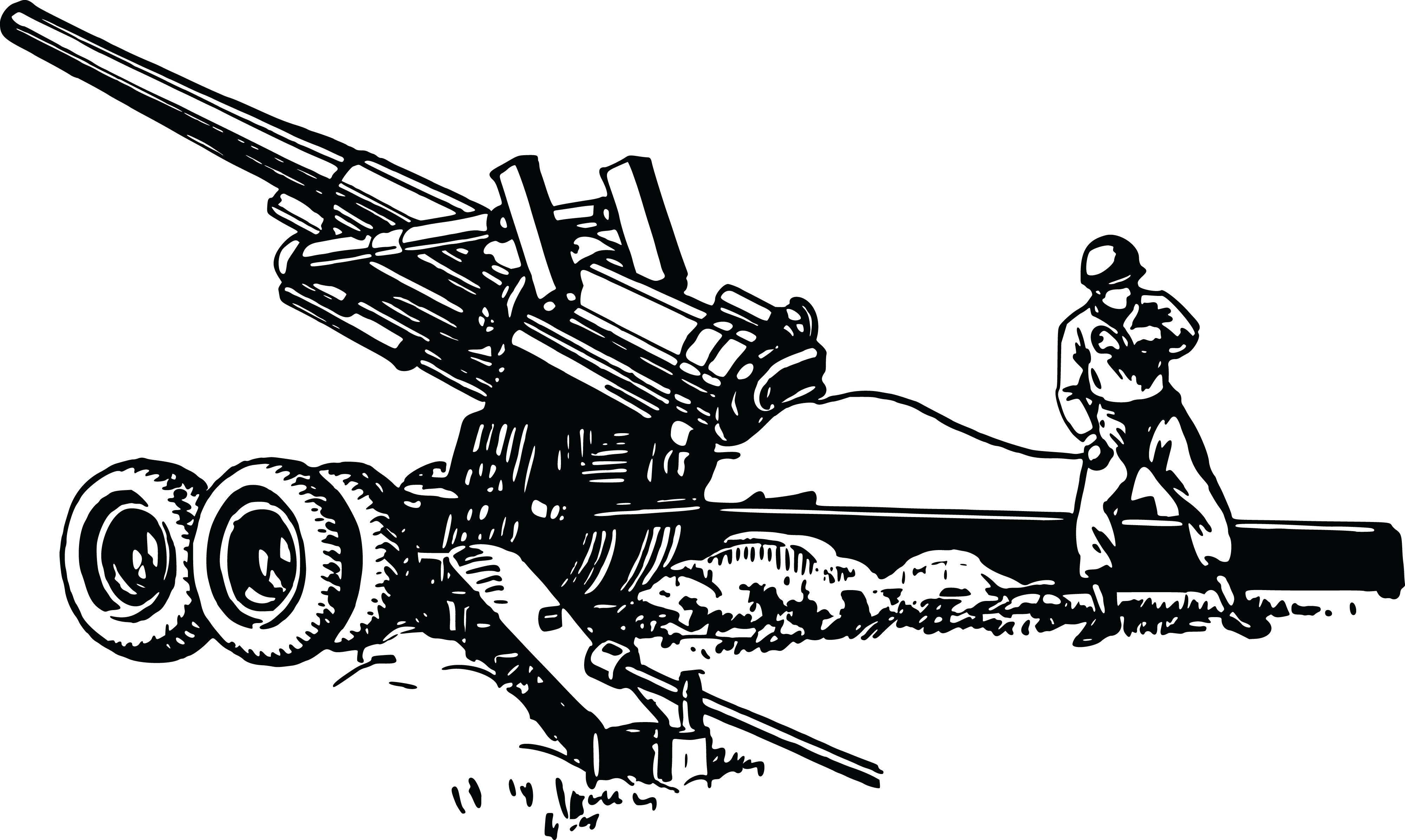 Artillery Ww1 Png Image (black, white)