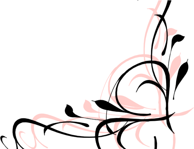 Artistic Floral Swirl Png Transparent Image (black)