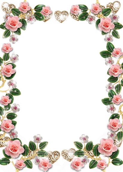 Artistic Flower Frame Png Clipart (black, white)