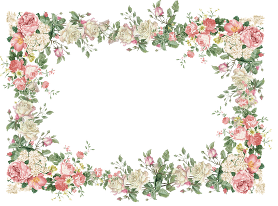 Artistic Flower Frame Png File (black)