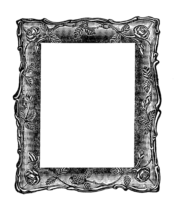 Artistic Frame Png Isolated Image (black, gray)