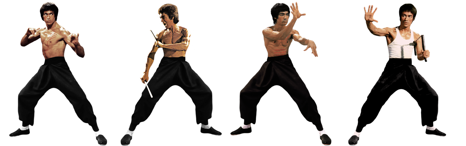 Bruce Lee Transparent Background (black)