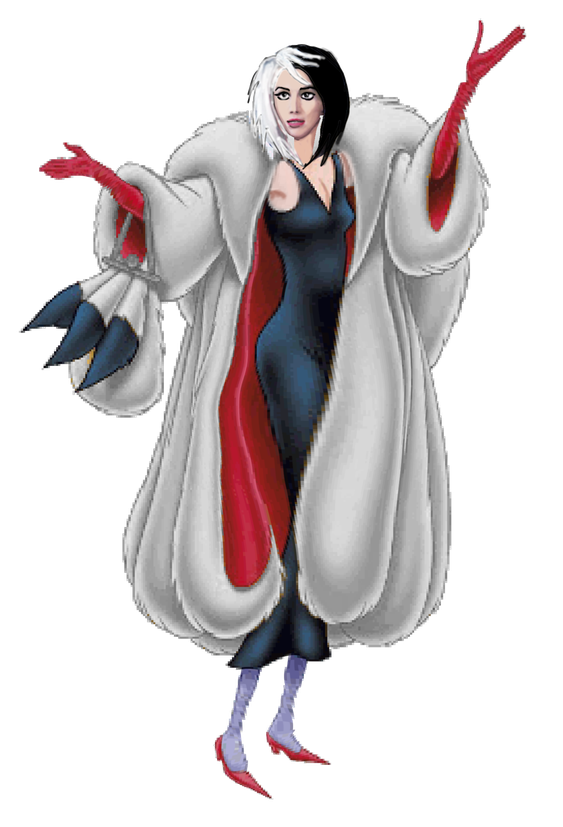 Cruella De Vil Png File (black, silver)