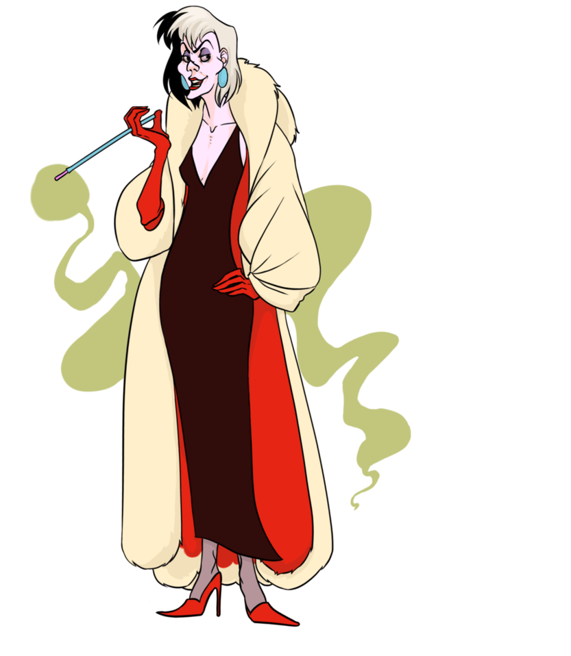 Cruella De Vil Png Image (gray, beige, black, red)