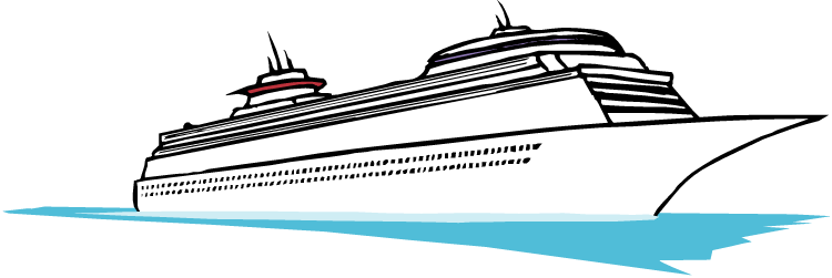 Cruise Ship Png File (greenish blue, gray, black, white, silver)