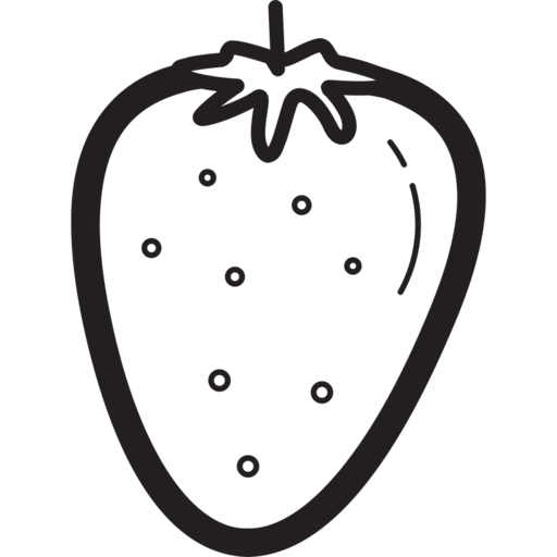 Fruit Fruits Strawberry Free Transparent Png Icon Download (black)